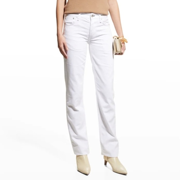 NWT Rag & Bone Piper Low-Rise Straight Jeans in White Sz. 26 - Picture 1 of 4